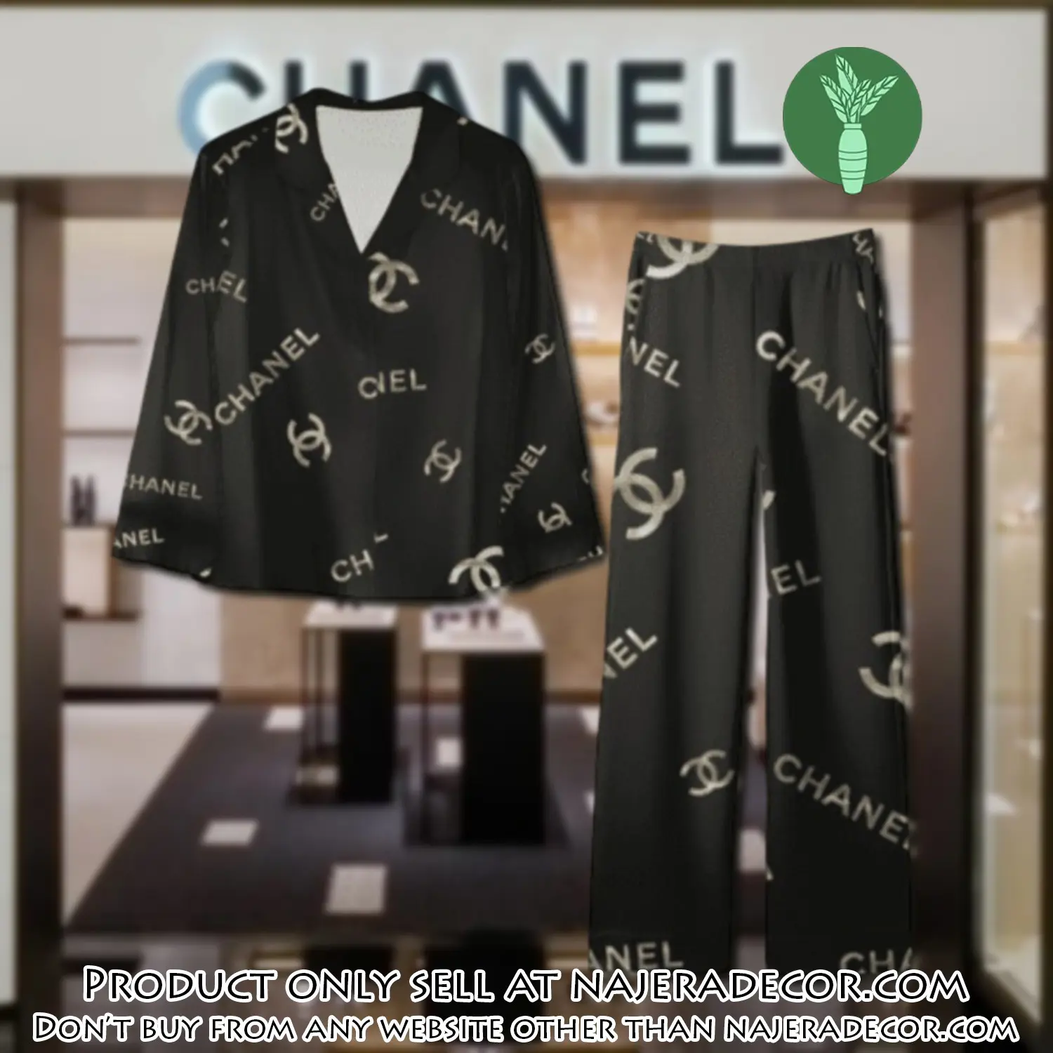 Trending luxury chanel satin pajama set pjs1042 njr3813564